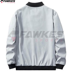 แจ็กเก็ตบอมเบอร์ระบายอากาศได้ดีของผู้ชายแจ็กเก็ตนักบินซิปสีพื้นลำลองสำหรับผู้ชาย - Product Image 2