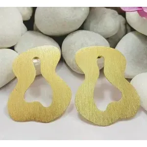 Brass Gold Plated Stud and Hoop <b>Earrings</b> with <b>Opal</b> Pearl Diamond - Product Image 2