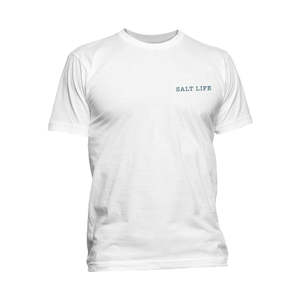T-shirt a maniche corte da uomo Salt Life Stay Anchored, 100% cotone jersey pesante, colore bianco compresso, taglia Small - Product Image 1