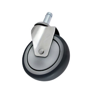 Ruedas giratorias termoplásticas de 125mm para muebles de almacén de oficina, vástago de anillo de fricción TPR de acero para uso en taller y supermercado - Product Image 5