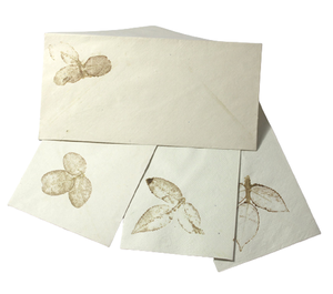 ชุดเครื่องเขียนกระดาษคอตตอนงานทำมือดีไซน์ใหม่กระดาษเนื้อเนียนมากรีไซเคิลพร้อมซองใส่รูปใบไม้สด - Product Image 3