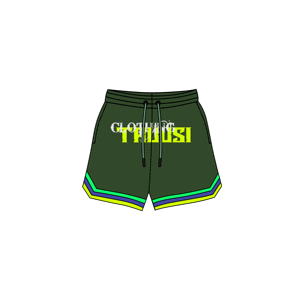 Pantalones Cortos de Malla de Poliéster Antiarrugas para Hombre, Estilo Urbano, Cintura Elástica Sólida, Básicos, con Estampado Frontal Personalizado, de Secado Rápido - Product Image 3