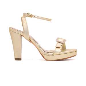 รองเท้าแตะผูกเชือกสีทองแฟชั่นสายรัดข้อเท้าเจ้าสาว FN5545รองเท้าแต่งงานเปิดนิ้วเท้าพร้อมเคาน์เตอร์เปิดหลังฤดูร้อนเป็นมิตร - Product Image 2