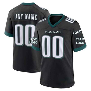 Maillots de football américain personnalisés vert, blanc, noir, gris – Uniforme d'équipe sublimé, respirant, antibactérien, coupe professionnelle, manches courtes - Product Image 4