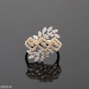 แหวนหมั้นเพชรสำหรับผู้หญิงลายดอกไม้ป่ากระซิบสีโรสโกลด์สำหรับงานแต่งงานอินเทรนด์ได้รับการรับรอง - Product Image 1