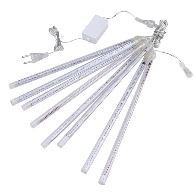 Fairly Icicle Falling Rain String Cascading 30cm 60cm 80cm 100cm 8 Tube Christmas Led Meteor Shower Light