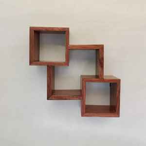 Natural Wooden Wall Mounted Irregular Floating Shelves Art Deco Wooden Wall Organizer <b>Hanging</b> Shelf <b>Home</b> Decor Set Z F Craft - Product Image 4
