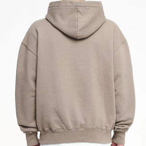 100% coton unisexe goutte épaule Boxy sweat à capuche haute qualité français éponge plaine surdimensionné sweat court pour hommes goutte à capuche - Product Image 4