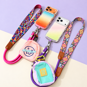 High Quality 2-in-1 Printed <b>Phone</b> <b>Lanyard</b> with Mini Storage Pouch 60cm - Product Image 2
