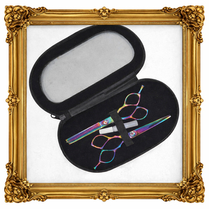 Ensemble de ciseaux professionnels pour couper et effiler les cheveux en titane arc-en-ciel - Product Image 1