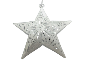 Grande étoile suspendue en métal design étoile murale en feuille d'argent de grande taille pour la décoration de Noël faite à la main en vrac - Product Image 2