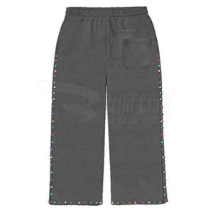 Casual Wear New Design Rhinestone <b>Baggy</b> <b>Joggers</b> <b>Men's</b> Pants Breathable Rhinestone <b>Baggy</b> <b>Joggers</b> - Product Image 2