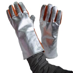 Guantes de cuero de fibra de papel de aluminio resistente al calor extremo Ropa DE SEGURIDAD industrial para guantes de algodón contra incendios - Product Image 1