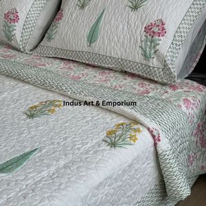 Colchas y Cubrecamas Acolchados de Algodón 100% Tejidos a Mano y Estampados con Bloques, Ecológicos, al por Mayor - Product Image 3