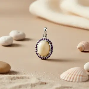 จี้รูปไข่ชุบเงิน 925 ประดับพลอยโกเมน  แบบปรับแต่งได้ สไตล์ศาสนา สำหรับผู้หญิง  พร้อมด้วยหัวใจเพชรออนิกซ์ - Product Image 1