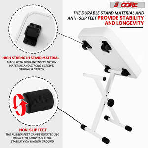 5 Core Keyboard Bench 3 Inch Padded Piano <b>Stool</b> Adjustable 20.5" Guitar Seat Heavy Duty <b>Portable</b> - Product Image 6