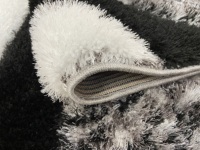 Flauschiger Gewebter Jacquard-Teppich mit Puzzlemuster, Moderner Türkischer Hochflor-Teppich aus Polypropylen, Mittlere Dicke, Rechteckig mit Jute-Rückseite, Shaggy