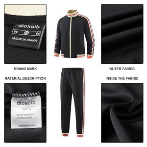 Unisex TBF-163 Full-Zip Striped Vintage Jogging Tracksuit 100% Cotton Lightweight Breathable Elastic Waist Regular Fit <b>Winter</b> - Product Image 6