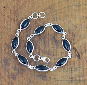 925 Sterling Silver Gemstone <b>Black</b> <b>Onyx</b> Spinner <b>Bracelet</b> Solid Handmade Fine Silver <b>Bracelet</b> Jewelry Sterling Silver Jewelry - Product Image 3