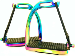 Estribos de Seguridad para Caballos, Material Sólido, Diseño de Pavo Real Arcoíris, Antideslizantes, Flexibles, Protección Lateral para el Tobillo, Equipo de Equitación - Product Image 4