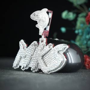 Custom Hip Hop Jewelry Iced Out Letter <b>Pendant</b> 925 Sterling Silver D VVS Moissanite Diamond Initial Letter <b>Pendant</b> <b>for</b> <b>Men</b> Women - Product Image 3