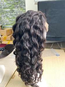 Peluca de cabello humano virgen sin procesar, pelo de color alineado con cutícula Virgen sin procesar, encaje ondulado transparente a precio de fábrica real - Product Image 6