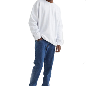 New 2026 Men Summer Lined Fleece Sweatshirt Comfortable Soft 100% Cotton Custom Logo Silk Screen Printing Fashionable Style - Product Image 3