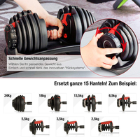 Haltères réglables de 5 lb à 52,5 lb, ensemble d'haltères réglables de 24 kg pour le sport
