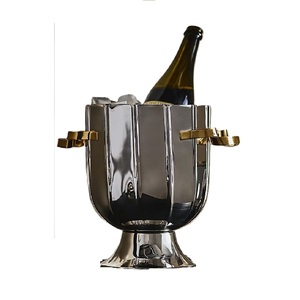 Cuenco de hielo grande de champán con logotipo personalizado de diseño americano martillado, barra de acero inoxidable, Enfriador de botellas de vino y cerveza, cubo de hielo para fiestas - Product Image 2