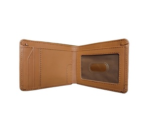 Tarjetero personalizado de alta calidad para hombre, minicartera inteligente y delgada de cuero genuino con cierre plegable, ligera y con bloqueo RFID - Product Image 5