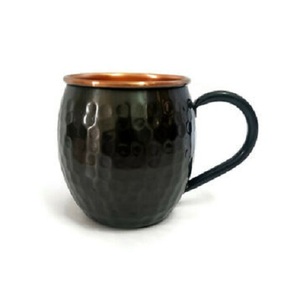Mug à eau de forme ronde au design fabuleux, couleur cuivre noir, pour jus de citron vert et de menthe, avec travail martelé, en gros - Product Image 3