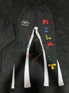 Hot Sell Oem Custom Men's High Quality Flared <b>Jogger</b> Dept Track Pants Elastic <b>Stacked</b> Sweatpants - Product Image 2
