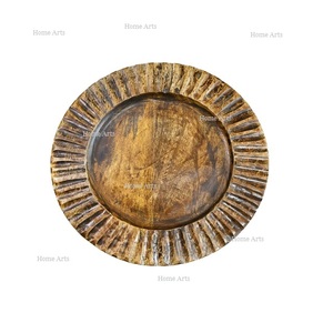 Assiette de présentation en bois de qualité supérieure, design élégant, forme ronde, sous-assiette pour la décoration de table, accessoires - Product Image 6