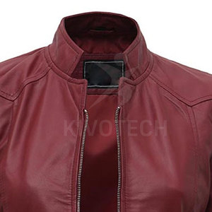 Best Selling Latest Style Women's <b>Winter</b> <b>Leather</b> <b>Jacket</b> Breathable with Stand Collar Knitted Wholesale - Product Image 4