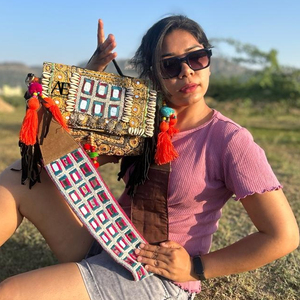 Nouvel arrivage de sacs en coton pour femmes Rajasthani véritable fait à la main Tribal Multi couleur Boho Hippie daim cuir frange gland Banjara - Product Image 1