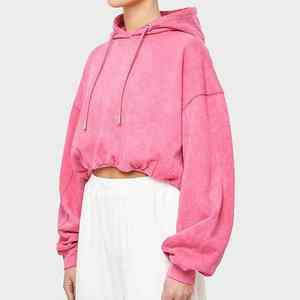 Haut à capuche court pour femme, conçu pour les tenues décontractées tendance, avec une douceur de tissu confortable et une coupe décontractée - Product Image 2