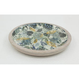 Assiettes de service rondes en bois au design personnalisé, décalcomanie émaillée finie pour la maison et les hôtels, vaisselle et assiettes de table faites à la main - Product Image 3