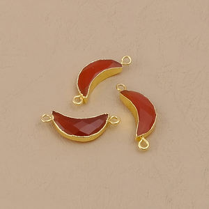 Crescent Cornalina Oro Galvanizado DIY Fabricación de Joyas Componentes 6x16mm Doble Fianza Conectores Media Luna 6x16mm Cobre - Product Image 5