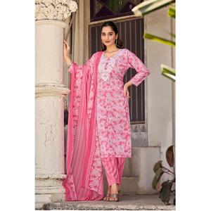 Colección de Verano de Maruti Fashion, Blusa de Algodón con Estampado y Bordado, Estilo Indio-Pakistaní, para Fiestas y Bodas, Largo hasta la Rodilla, para Mujer - Product Image 1