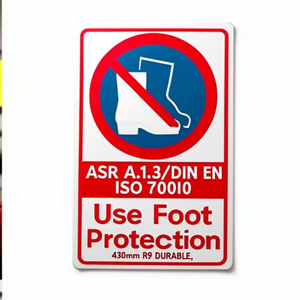 Autocollant mural signalétique obligatoire ASR A1.3/DIN EN ISO 7010 Protection des pieds 430mm R9 DURABLE - Product Image 3
