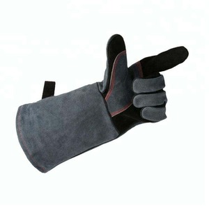 Guantes de soldadura de pulgar de ala de Palma de cuero de vaca resistentes al calor equipo de protección de puño dividido de vaca guantes de seguridad para uso al aire libre - Product Image 6