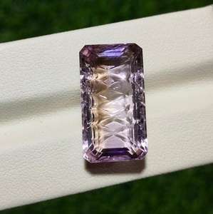 Pierre précieuse d'améthyste naturelle en vrac, facettée en forme d'octogone, pour la fabrication de bijoux BO - Product Image 4