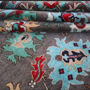 Alfombra grande de 8x10 gris Oushak, Alfombra de lana turca anudada a mano, conjunto personalizable - Product Image 1