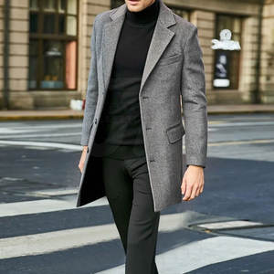 Abrigo largo para hombre con doble cierre frontal y estilo de diseño minimalista Abrigo de palangre clásico para hombre con Forro cálido - Product Image 5