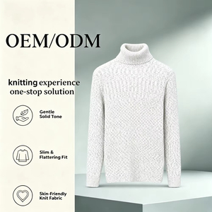 Pull en laine 100% pour homme, col rond, rayé épais, tricoté, impression numérique, logo personnalisé, ODM, vente en gros - Product Image 3
