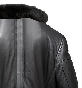Abrigo de Cuero Genuino Hecho a Mano por Diseñador para Hombre, Prenda Exterior de Invierno Negra de Lujo, Chaqueta de Moda Entallada, Chaqueta 2025 - Product Image 3