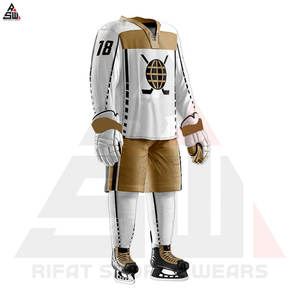 Vente en gros de vêtements de sport de haute qualité pour adultes, uniformes de hockey sur glace confortables, ensembles de vêtements de sport à impression numérique 100% polyester à séchage rapide - Product Image 3