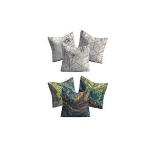 KRLY-6-4 Luxury 3D Digital Print <b>Cushion</b> <b>Cover</b> Set 6 Pieces 43x43 cm Square Geometric Tassel Dot Home Hospital <b>Christmas</b> Living - Product Image 1