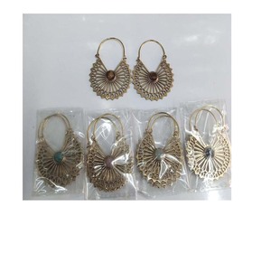 ลูกปัดขนาดเล็กสีทองสไตล์ร้อน GS GC-ER-154-B โลหะหินต่างหูสำหรับผู้หญิงเป็นของขวัญ - Product Image 1