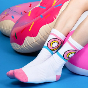 Custom Donut Crew <b>Socks</b> Gift Box 4 Pairs Cotton Soft <b>Breathable</b> Daily Wear with ODM Custom Packaging Logo Design for Wholesale - Product Image 2